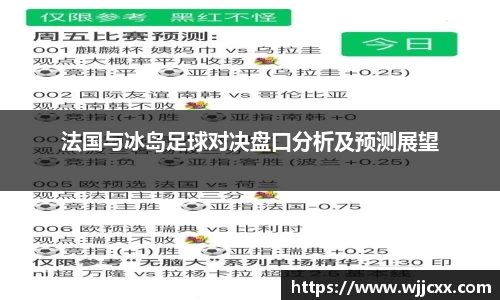 法国与冰岛足球对决盘口分析及预测展望